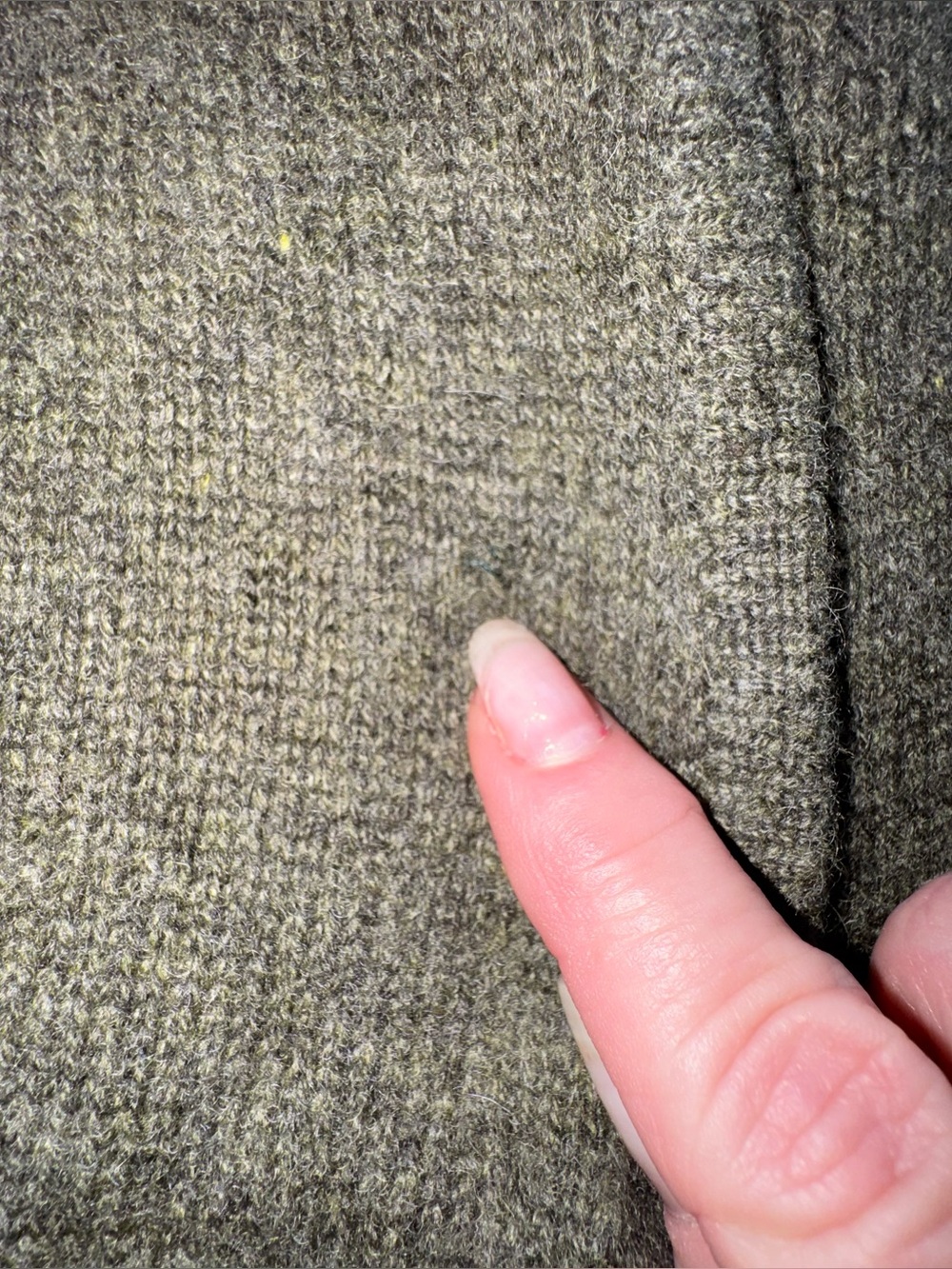 Madewell 100% Cashmere Olive Open Long Sleeve Cardigan Pockets Size XXL *Flaws - Picture 10 of 16